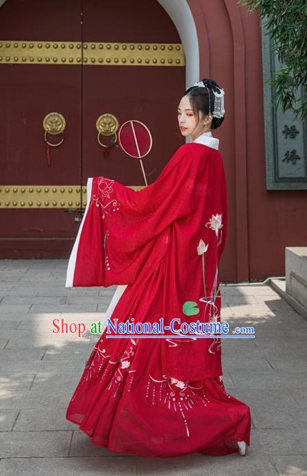 Chinese Drama Ancient Court Princess Red Hanfu Dress Traditional Song Dynasty Palace Lady Costumes for Women