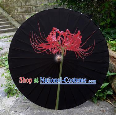 Chinese Artware Paper Umbrella Traditional Printing Red Spider Lily Oil Paper Umbrella Classical Dance Umbrella Handmade Umbrellas