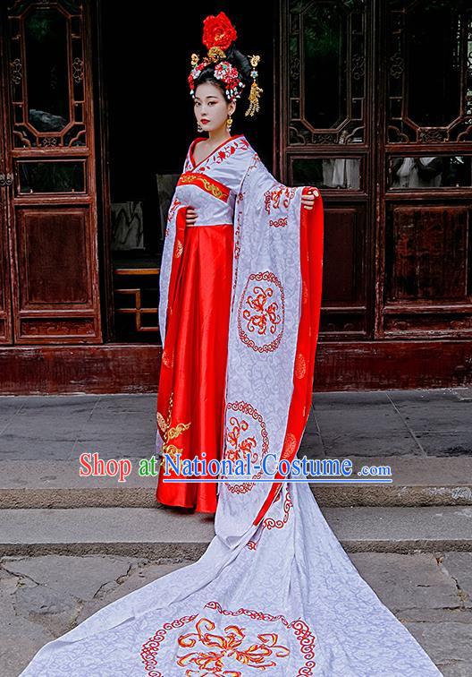 Chinese Drama Ancient Court Queen Costumes Traditional Tang Dynasty Imperial Empress Wu Zetian Hanfu Dress for Women