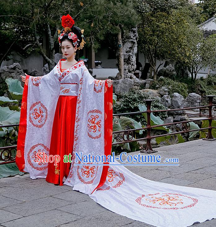 Chinese Drama Ancient Court Queen Costumes Traditional Tang Dynasty Imperial Empress Wu Zetian Hanfu Dress for Women