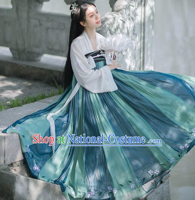 Chinese Ancient Green Hanfu Dress Traditional Tang Dynasty Princess Costumes for Women