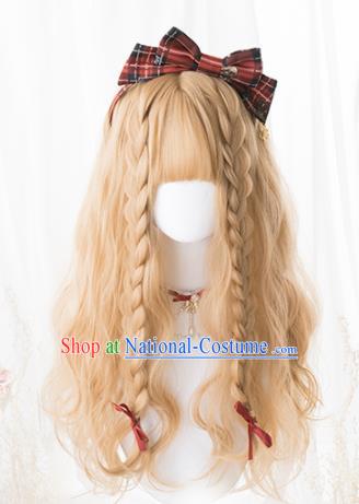 Top Grade Cosplay Lolita Wigs Nobility Lady Long Curly Hair Wiggery Headdress for Women