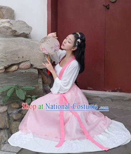 Chinese Traditional Song Dynasty Maidservant Costumes Ancient Female Civilian Hanfu Dress for Women