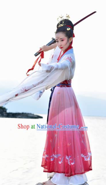 Chinese Traditional Jin Dynasty Imperial Consort Costumes Ancient Goddess Hanfu Dress for Women