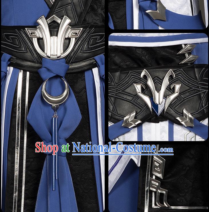 Chinese Traditional Cosplay King Costumes Ancient Swordsman Young Knight Clothing for Men