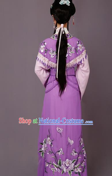 Chinese Traditional Beijing Opera Dan Actress Purple Dress Peking Opera Princess Embroidered Costumes for Women