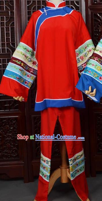 Chinese Traditional Beijing Opera Female Civilian Red Dress Peking Opera Matchmaker Costumes for Women