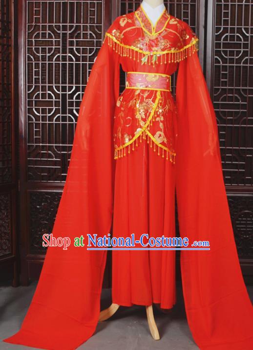 Chinese Traditional Beijing Opera Hua Dan Red Dress Peking Opera Diva Costumes for Women