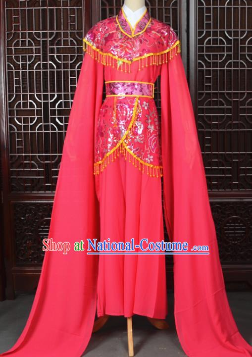 Chinese Traditional Beijing Opera Hua Dan Rosy Dress Peking Opera Diva Costumes for Women