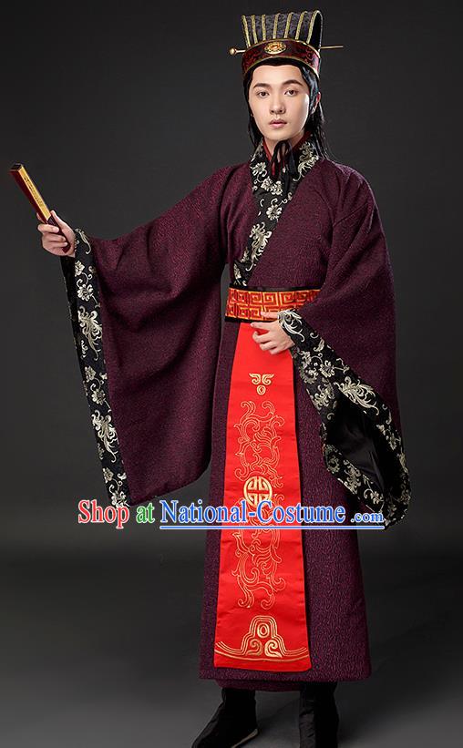 Chinese Ancient Scholar Clothing Traditional Han Dynasty Nobility Costumes for Men