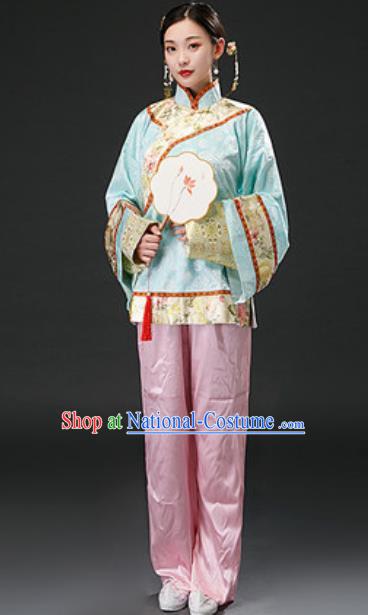 Chinese Traditional Qing Dynasty Maidservant Clothing Ancient Servant Girl Costumes for Women