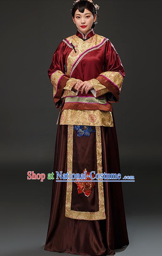 Chinese Drama Traditional Qing Dynasty Patrician Concubine Dress Ancient Rich Mistress Costumes for Women