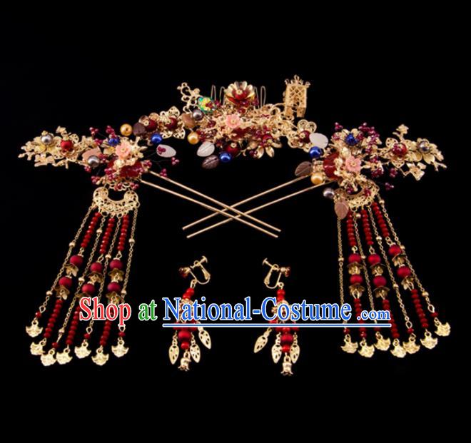 Chinese Ancient Bride Hair Comb Hairpins Traditional Wedding Hair Accessories for Women