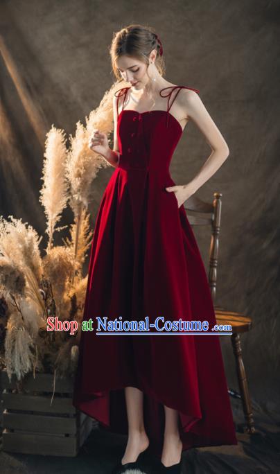 Custom Top Grade Red Wedding Dress Bride Velvet Full Dress for Women