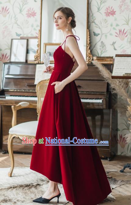 Custom Top Grade Red Wedding Dress Bride Velvet Full Dress for Women