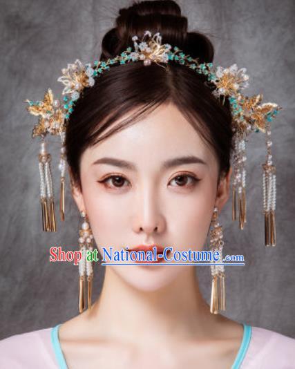 Chinese Ancient Bride Hair Clasp Hairpins Traditional Wedding Xiu He Hair Accessories Complete Set for Women