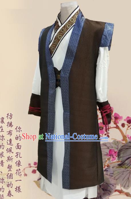 Chinese Ancient Han Dynasty Civilian Clothing Traditional Ancient Swordsman Costumes for Men