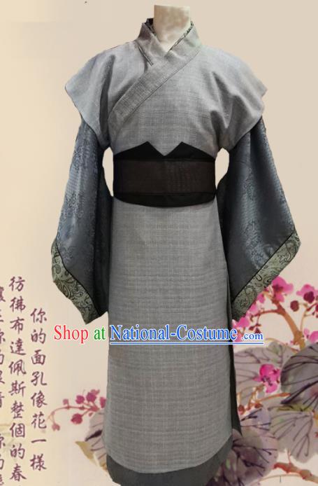 Chinese Ancient Han Dynasty Ministry Councillor Clothing Traditional Ancient Swordsman Costumes for Men