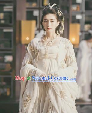 Chinese Ancient Royal Advisor of Hetang Kingdom Gong Yuyi Drama Novoland Eagle Flag Jiang Shuying Replica Costumes and Headpiece for Women