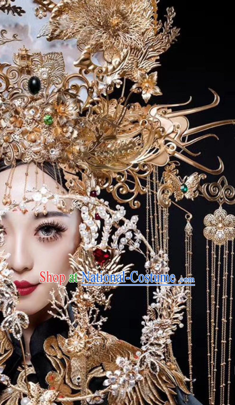 Top Royal Hair Ornaments Chinese Ancient Queen Hairstyle Hair Jewelry Hair Pieces