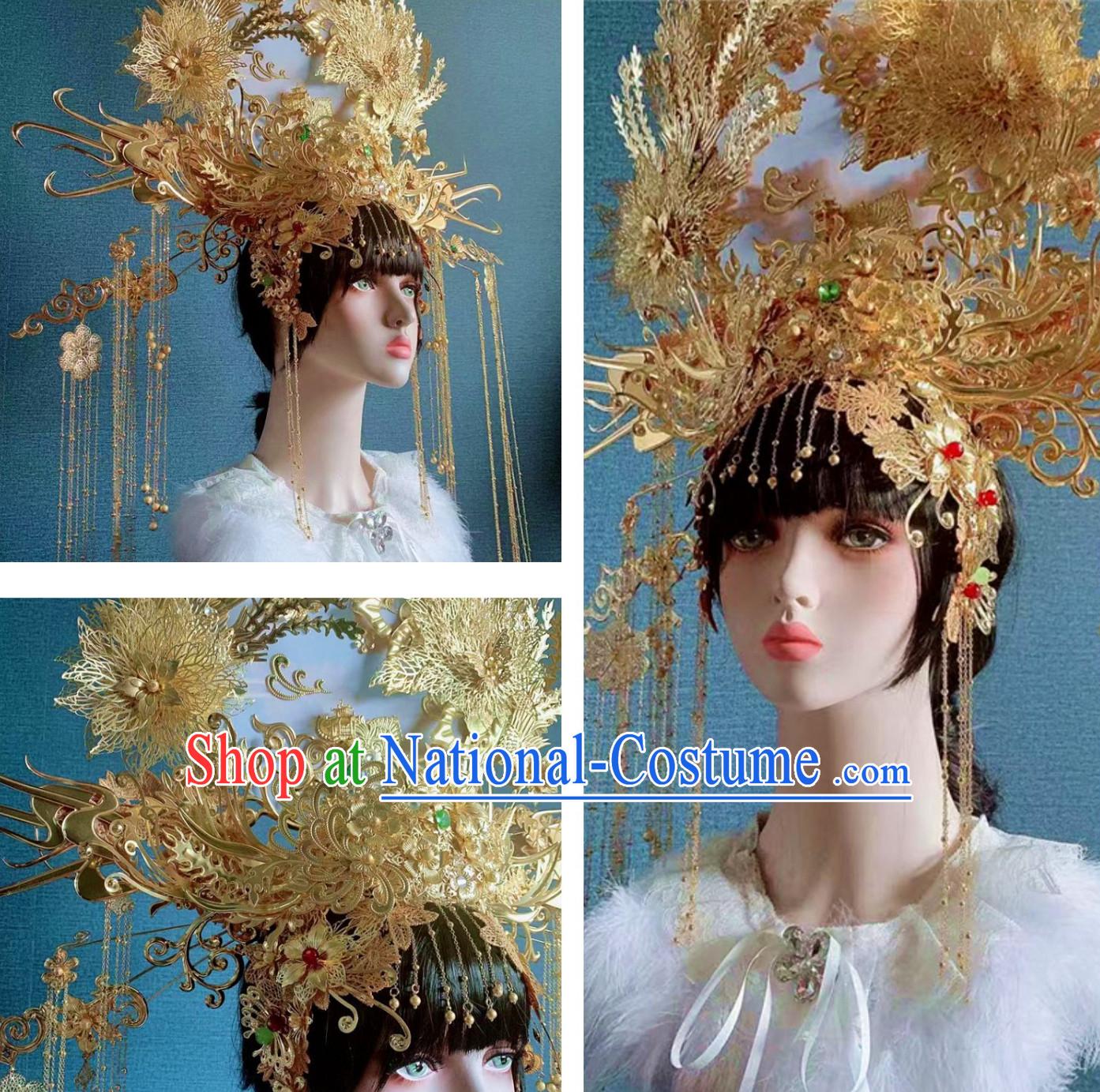 Top Royal Hair Ornaments Chinese Ancient Queen Hairstyle Hair Jewelry Hair Pieces