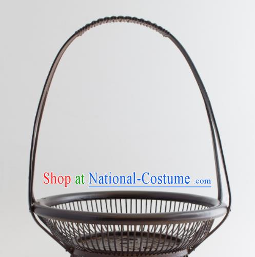 Chinese Handmade Bamboo Weaving Basket Traditional Cabas