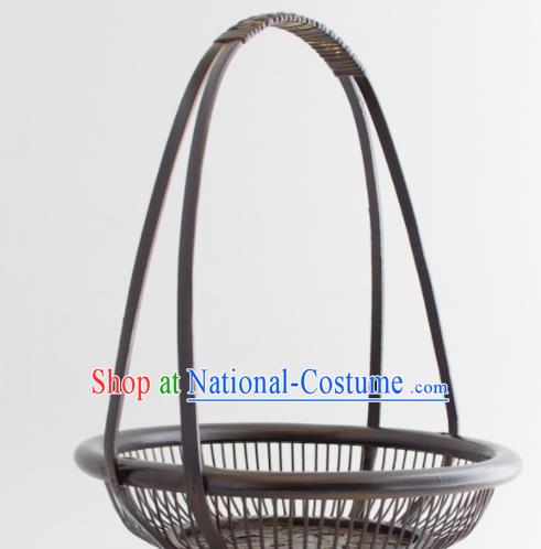 Chinese Handmade Bamboo Weaving Basket Traditional Cabas