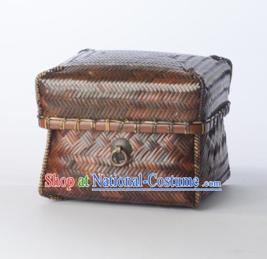 Chinese Handmade Bamboo Weaving Basket Traditional Storage Box