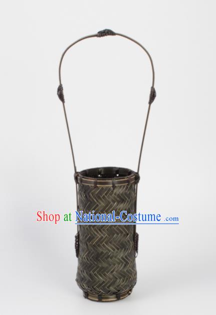 Chinese Handmade Bamboo Weaving Basket Traditional Vase Craft