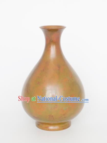 Chinese Handmade Copper Plum Vase Traditional Bronze Craft Decoration