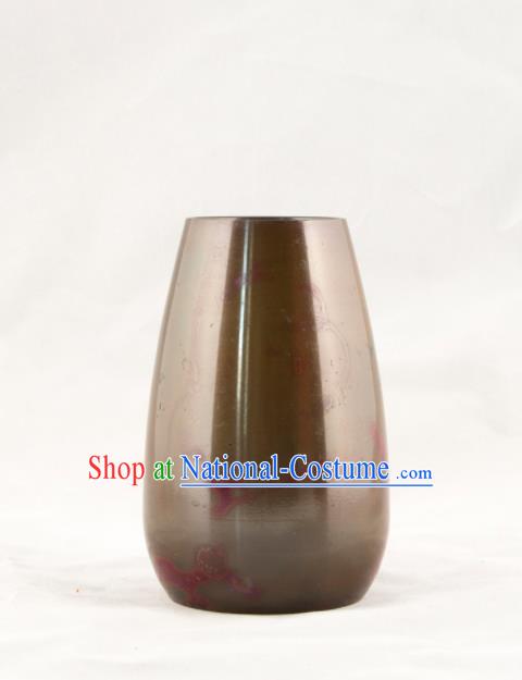 Chinese Handmade Bronze Vase Traditional Red Copper Craft Decoration