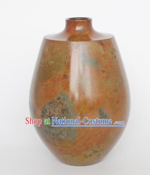 Chinese Handmade Bronze Vase Traditional Copper Bottle Craft Decoration