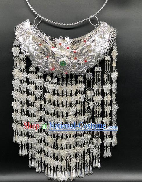 Chinese Handmade Traditional Miao Nationality Luxury Tassel Necklace Ethnic Wedding Bride Accessories for Women