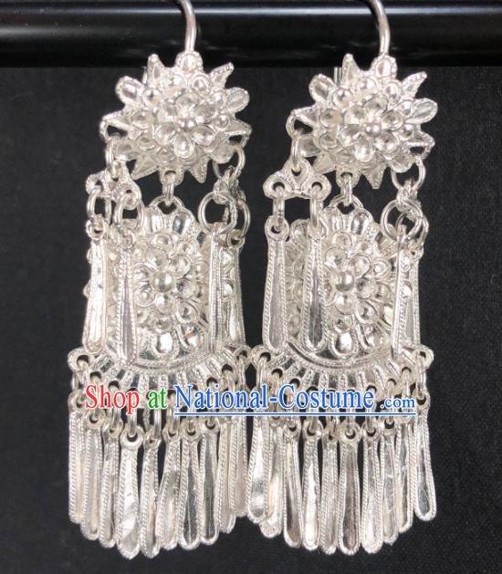 Chinese Handmade Traditional Yi Nationality Tassel Earrings Ethnic Wedding Bride Accessories for Women