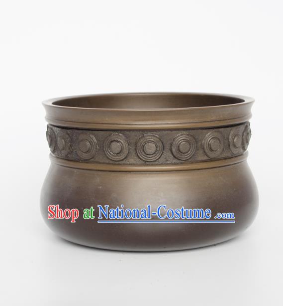 Chinese Handmade Bronze Jar Traditional Copper Pot Craft Decoration