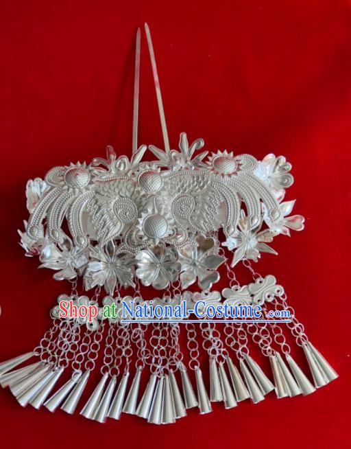 Chinese Traditional Handmade Miao Nationality Bride Tassel Hairpins Ethnic Wedding Hair Accessories for Women