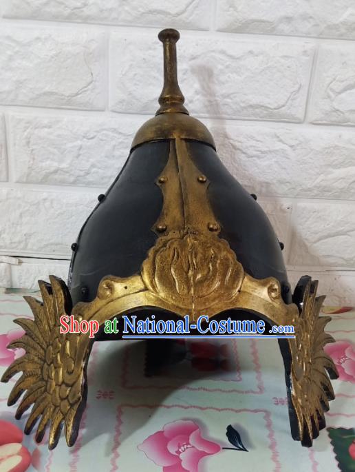 Chinese Handmade Traditional Tang Dynasty Helmet Ancient General Hat for Men