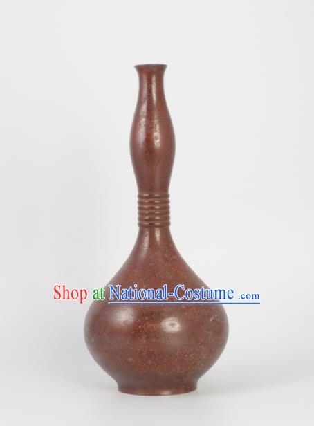 Chinese Handmade Bronze Vase Traditional Copper Cucurbit Bottle Craft Decoration