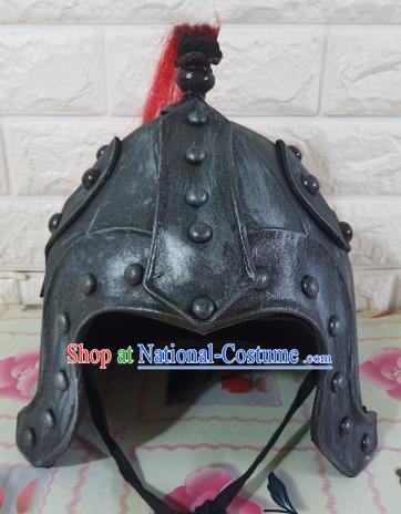 Chinese Handmade Traditional Han Dynasty Helmet Ancient General Hat for Men