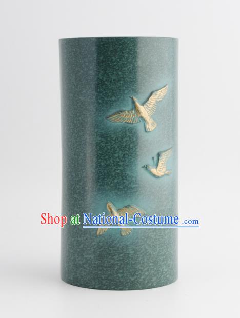 Chinese Handmade Bronze Vase Traditional Copper Canister Craft Decoration