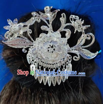 Chinese Traditional Handmade Miao Nationality Tassel Hairpins Ethnic Wedding Hair Accessories for Women