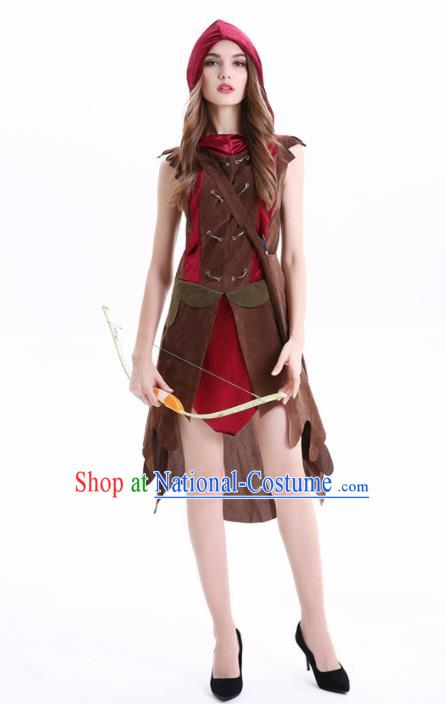 Traditional Europe Middle Ages Hunter Dress Halloween Cosplay Stage Performance Costume for Women