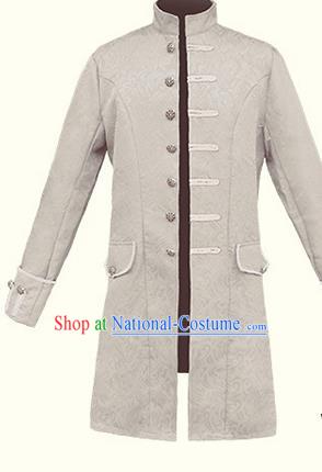 European Medieval Traditional Patrician Costume Europe Prince White Coat for Men