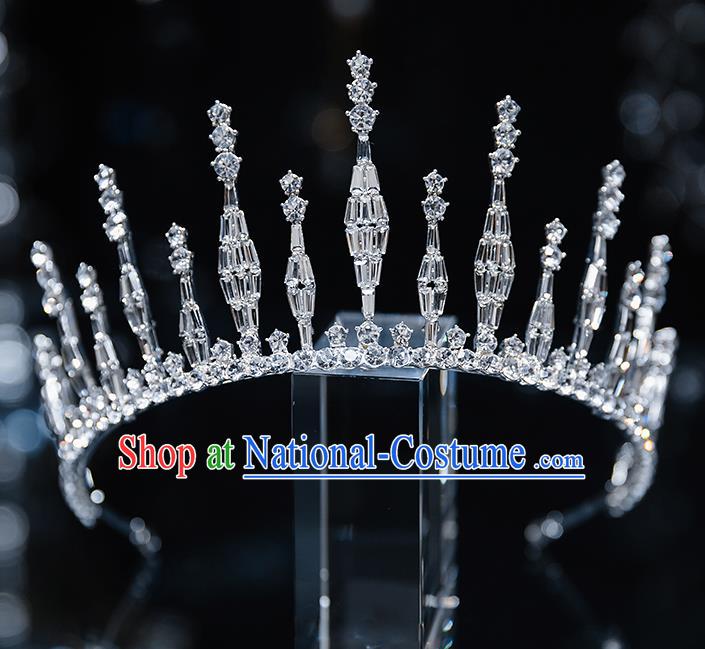 Top Grade Bride Zircon Royal Crown Wedding Hair Accessories for Women