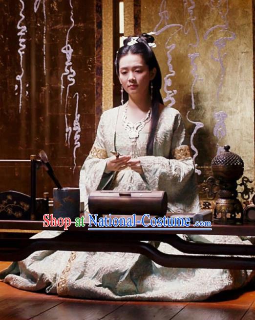 Chinese Ancient Princess Xiao Zhou Hanfu Dress Drama Novoland Eagle Flag Replica Costumes for Women