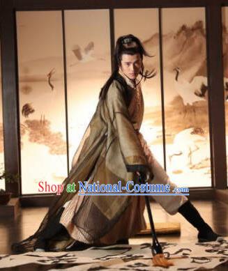 Chinese Ancient Swordsman Hanfu Clothing Drama Novoland Eagle Flag Prince Lv Guichen Replica Costumes for Men