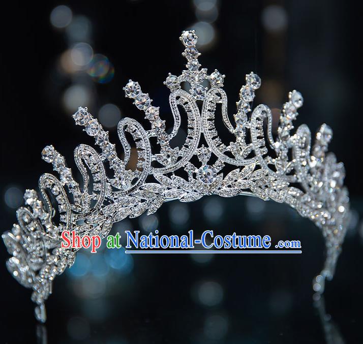 Top Grade Handmade Princess Zircon Royal Crown Wedding Bride Hair Accessories for Women