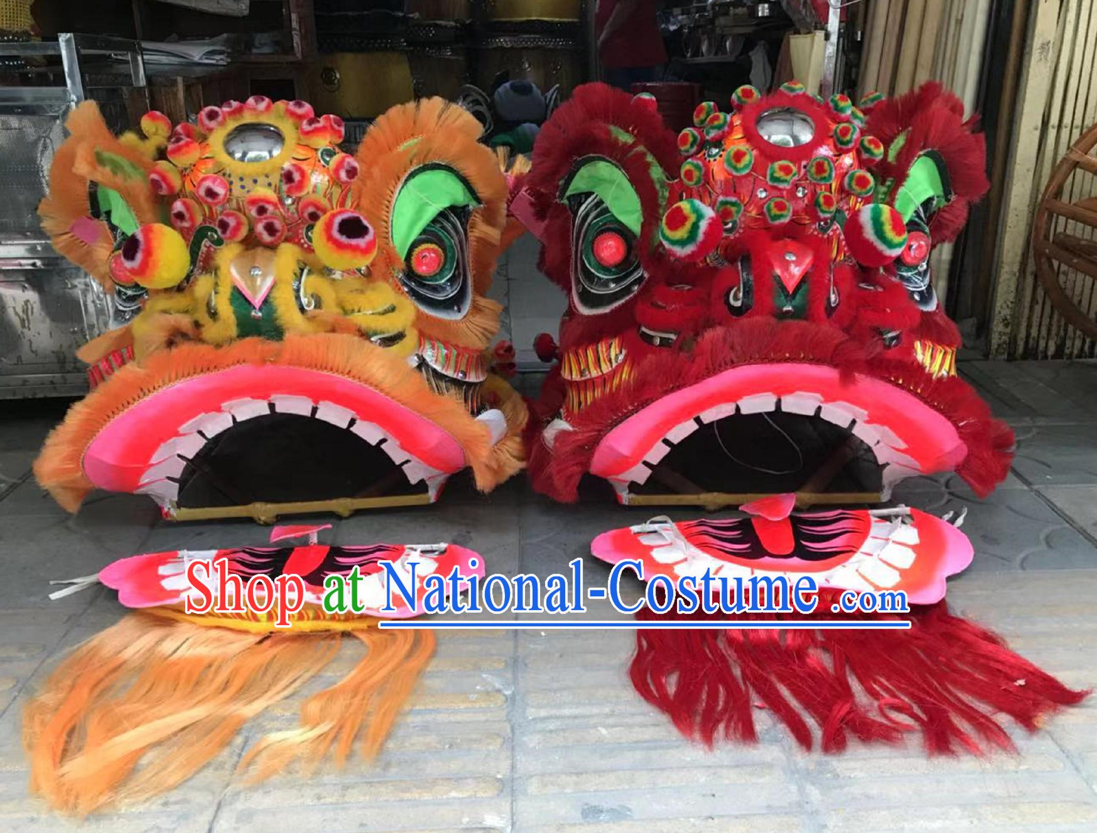 Traditional Fut San Lion Dance Costume 2 Complete Sets