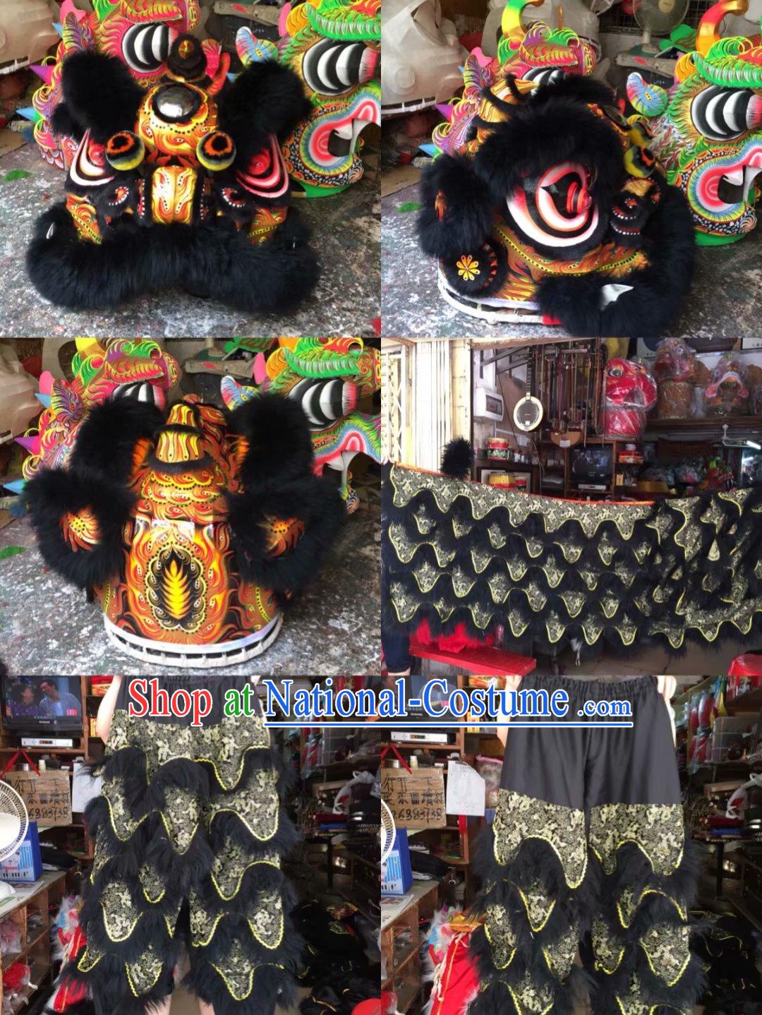 Traditional Chinese Southern Lion Dance Lion Dancing Costume Full Set