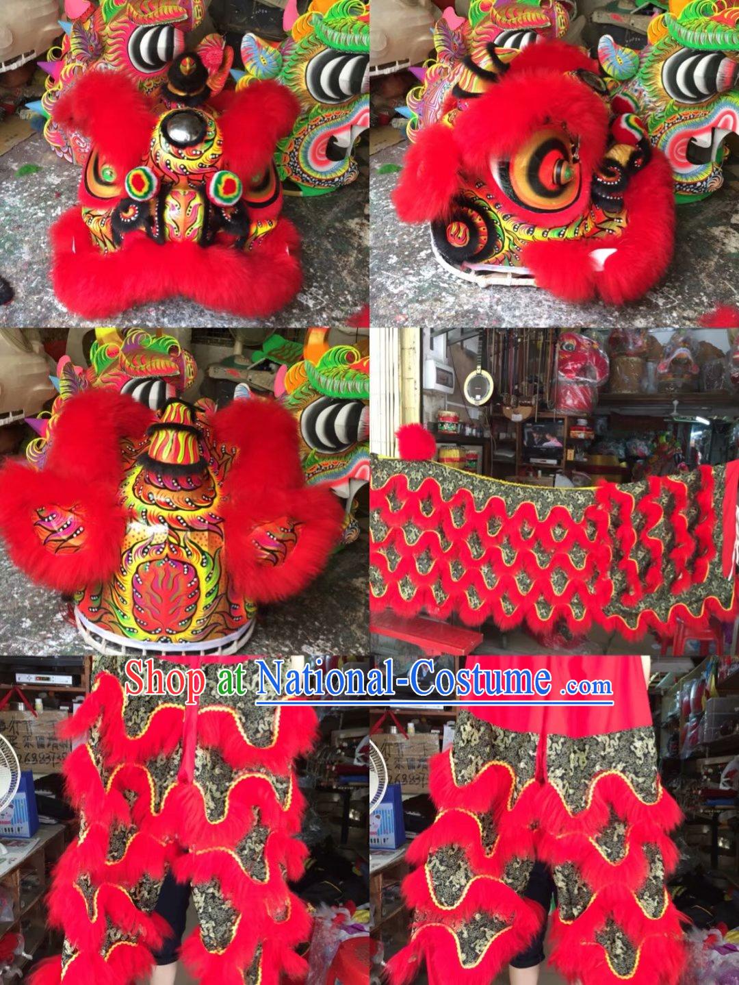 Chinese New Year Traditional Chinese Southern Lion Dance Lion Dancing Costume Full Set